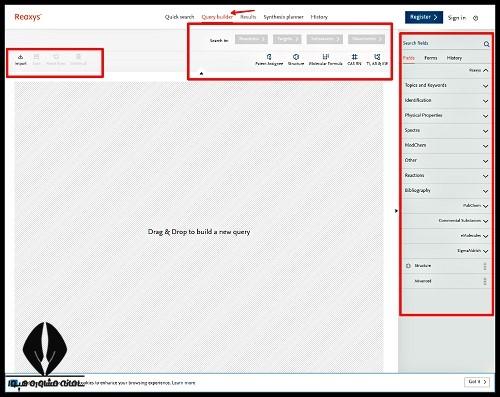 کار با پایگاه ری اکسیس Reaxys